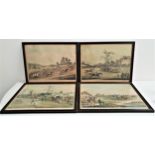 ENGLISH SCHOOL set of four prints, St. Albans Grand Steeple Chase plate 1, plate 2, plate 3 and