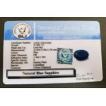 CERTIFIED LOOSE NATURAL BLUE SAPPHIRE the oval mix cut sapphire weighing 37.85cts, with GLI