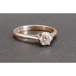 DIAMOND SOLITAIRE RING the round brilliant cut diamond approximately 0.4cts, on nine carat gold