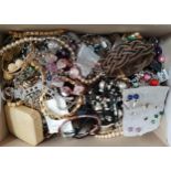 LARGE SELECTION OF COSTUME JEWELLERY including necklaces, bracelets, earrings, bangles, brooches,