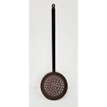 STEEL CHESTNUT ROASTING PAN with a pierced bowl and long handle, 90cm long