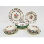 COPELAND SPODE PART DINNER SERVICE decorated in the Chinese Rose pattern and comprising six soup