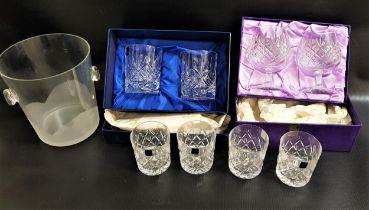 SELECTION OF CRYSTAL AND OTHER GLASSWARE including two Edinburgh crystal brandy balloons and four