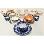 SELECTION OF EARLY ENGLISH AND OTHER TEA BOWLS including a Royal Worcester tea bowl and saucer,