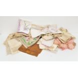SELECTION OF NAPERY including napkins, tablecloths, coasters and other items, with examples in lace,