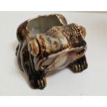 POTTERY JARDINERE in the form of a frog with an open mouth, 22cm long