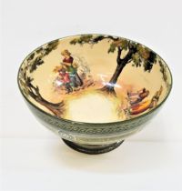 ROYAL DOULTON BOWL from the English Old Scenes, The Gleaners, transfer decorated and raised on a