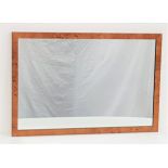 WALNUT EFFECT WALL MIRROR with a rectangular plate, 51cm x 76.5cm