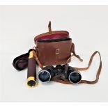 PAIR OF J.T.COPPOCK OLYMPIC FIELD GLASSES with 8x40 magnification in a brown leather case,