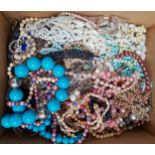 SELECTION OF COSTUME JEWELLERY including simulated pearls, bead necklaces, bracelets, pendants,