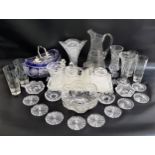 MIXED LOT OF GLASSWARE including liqueur glasses, whisky tumblers, wines, cordial glasses, Robert