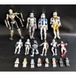 SELECTION OF MODERN HASBRO STAR WARS FIGURES including four larger size examples - three various