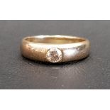 FLUSH SET DIAMOND SINGLE STONE RING the diamond approximately 0.35cts, in nine carat gold, ring size