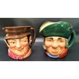 TWO LARGE ROYAL DOULTON CHARACTER JUGS Sam Weller and Joly Philpots (2)