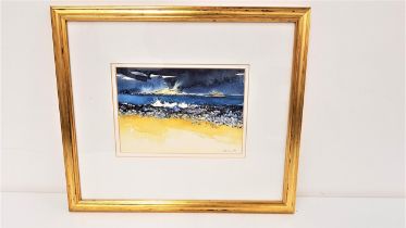 NICOLE STEVENSON Yellowcraigs, last winter, watercolour, signed and dated '96 with label to verso,