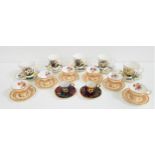 MIXED LOT OF TEA AND COFFEE CUPS including five Royal Victorian floral decorated tea cups and