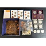 SELECTION OF BRITISH COINS including pre 1920 silver coins - 22g, 1920-1946 silver coins - 88g,