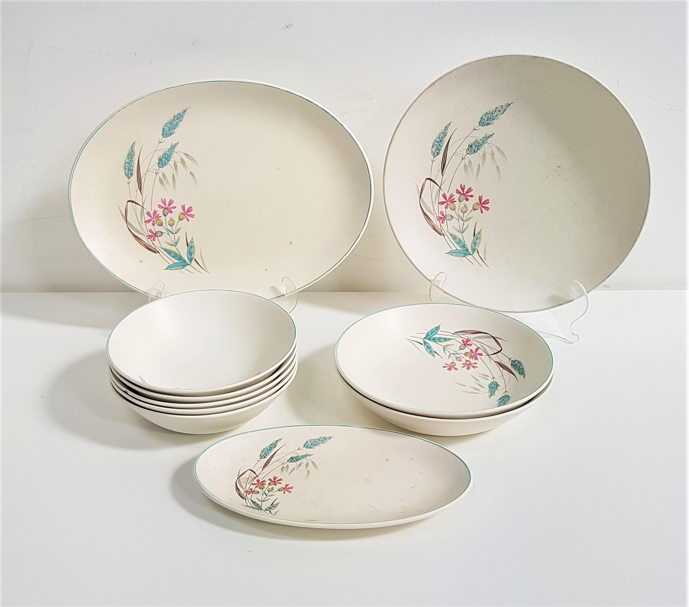 J & G MEAKIN SOL DINNER SERVICE comprising ten soup bowls, eight entrée plates, nine dinner