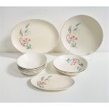 J & G MEAKIN SOL DINNER SERVICE comprising ten soup bowls, eight entrée plates, nine dinner