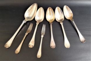 SELECTION OF SWEDISH SILVER FLATWARE including a serving spoon, 1875 by ES, two table spoons, 1895