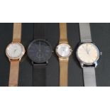 FOUR LADIES AND GENTLEMEN'S WRISTWATCHES comprising two Skagen, Guess and Philipp Blanc (4)