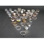 SELECTION OF SILVER AND OTHER RINGS including CZ and stone set examples, 1 box