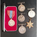 SELECTION OF SIX BRITISH MEDALS including The Italy Star, three British War Medals named to 33835,