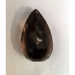 CERTIFIED LOOSE NATURAL SMOKY QUARTZ the pear mixed cut quartz weighing 10.75cts, with IDT