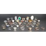 SELECTION OF SILVER AND OTHER RINGS of various sizes and designs including stone and enamel set