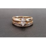 DIAMOND WEDDING AND ENGAGEMENT SET the engagement ring with marquise cut diamond of approximately