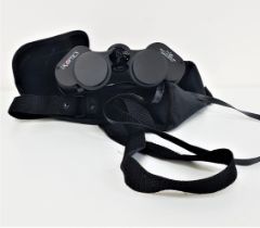 PAIR OF I.R.OPTICS FIELD GLASSES with 7x50 magnification and a rubber coated body, in a soft shell