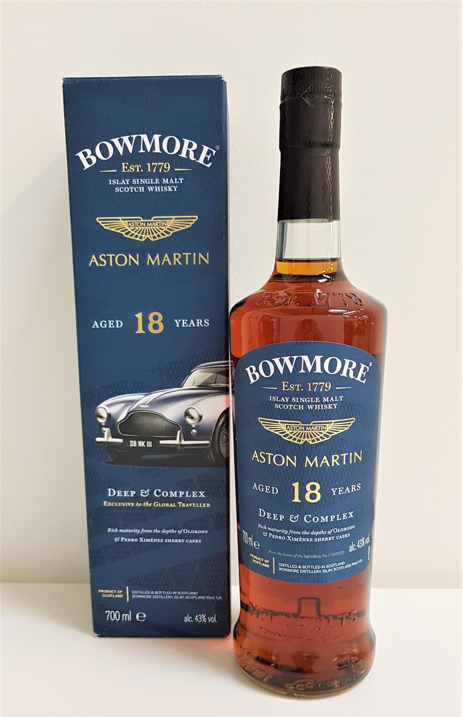 BOWMORE 18 YEAR OLD ASTON MARTIN EDITION 700ml and 43% abv. 1 bottle