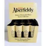 TWELVE ABERFELDY 12 YEAR OLD SINGLE HIGHLAND MALT SCOTCH WHISKY MINIATURES all 5cl and 40% abv. In