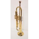 CRANES BRASS TRUMPET marked 4332996, with mouthpiece