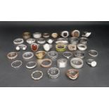 SELECTION OF SILVER AND OTHER RINGS including CZ and stone set examples, 1 box