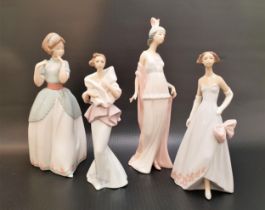 FOUR LLADRO FIGURINES comprising Talk of the town - number 5788; Proper Pose - number 6788; On the