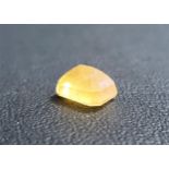 CERTIFIED LOOSE NATURAL YELLOW SAPPHIRE the octagon step cut gemstone weighing 6.61cts, with ITLGR