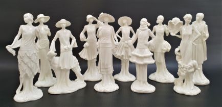 TEN ROYAL WORCESTER THE 1920s VOGUE COLLECTION FIGURINES for Compton & Woodhouse, comprising Diana