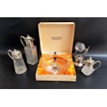 MIXED LOT OF GLASSWARE including a boxed Edinburgh crystal circular centre bowl, 18.7cm diameter,