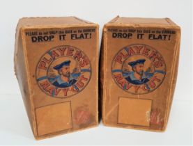 TWO VINTAGE PLAYERS NAVY CUT CIGARETTES LARGE BOXES constructed in card and branded to the lift