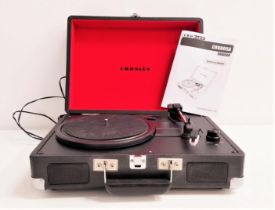 CROSLEY PORTABLE RECORD PLAYER model CR8005A with instruction manual, in a hardshell case