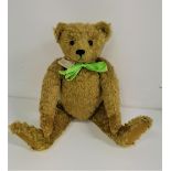 STIER BEARS BY KATHLEEN WALLACE LIMITED EDITION BEAR - LINCOLN in moso green mohair with jointed