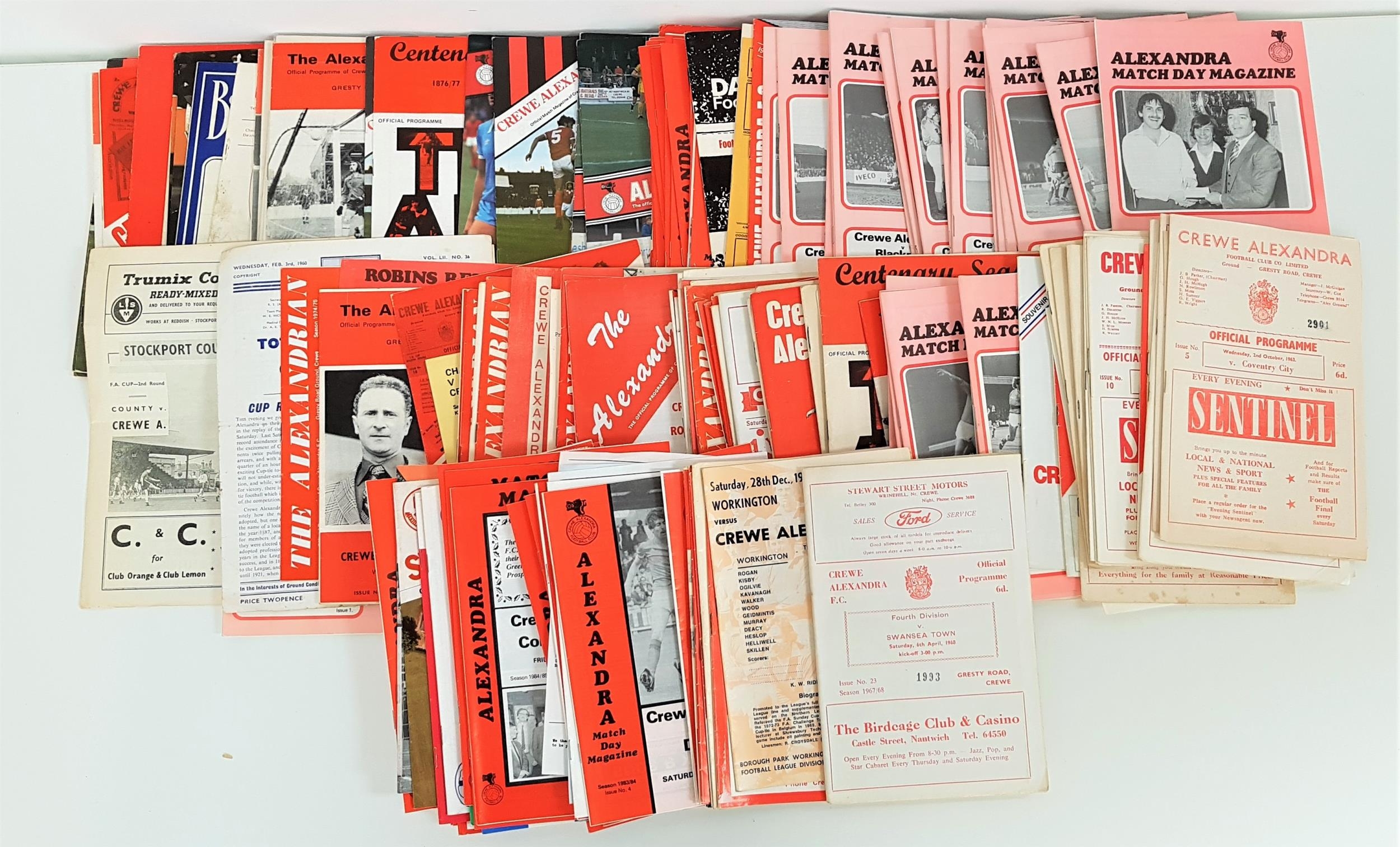 CREWE ALEXANDRIA FOOTBALL CLUB PROGRAMMES from the 1950s, 1960s, 1970s and 1980s (307)