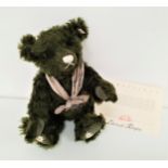 LIMITED EDITION STEIFF EDELWEISS TEDDY BEAR in green mohair, number 1020 of 1500, exclusively