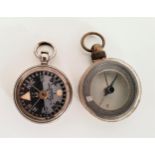 POCKET COMPASS with a two tone dial with mother of pearl and marked P.Orr & Sons, Madras, lacking