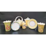 VILLEROY AND BOCH TEA/COFFEE WARES in Twist Alea Limone pattern, comprising a kettle, a coffee