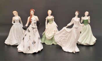 FIVE ROYAL WORCESTER FIGURINES comprising Melanie Southern Belle modelled by Peter Holland,
