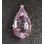 LARGE PEAR CUT AMETHYST PENDANT the amethyst measuring approximately 26mm x 14.7mm x 10.5mm, in