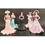 FIVE COALPORT FIGURINES FROM THE LADIES OF FASHION COLLECTION comprising Liz modelled by Jenny