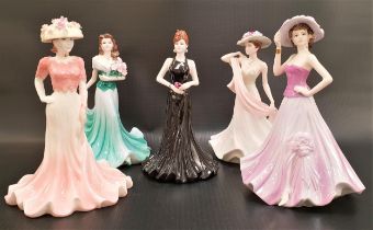 FIVE COALPORT FIGURINES FROM THE LADIES OF FASHION COLLECTION comprising Liz modelled by Jenny